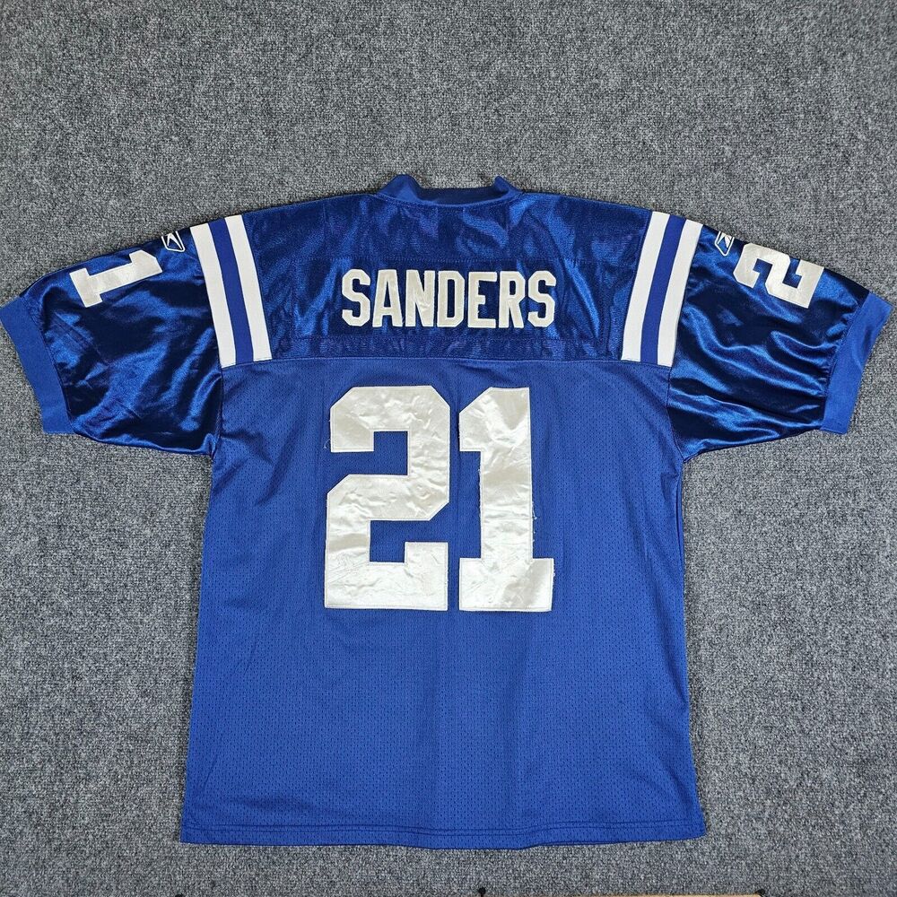NFL Authentic x Reebok Bob Sanders #21 Colts Jersey Blue Men's Size 52 Flawed